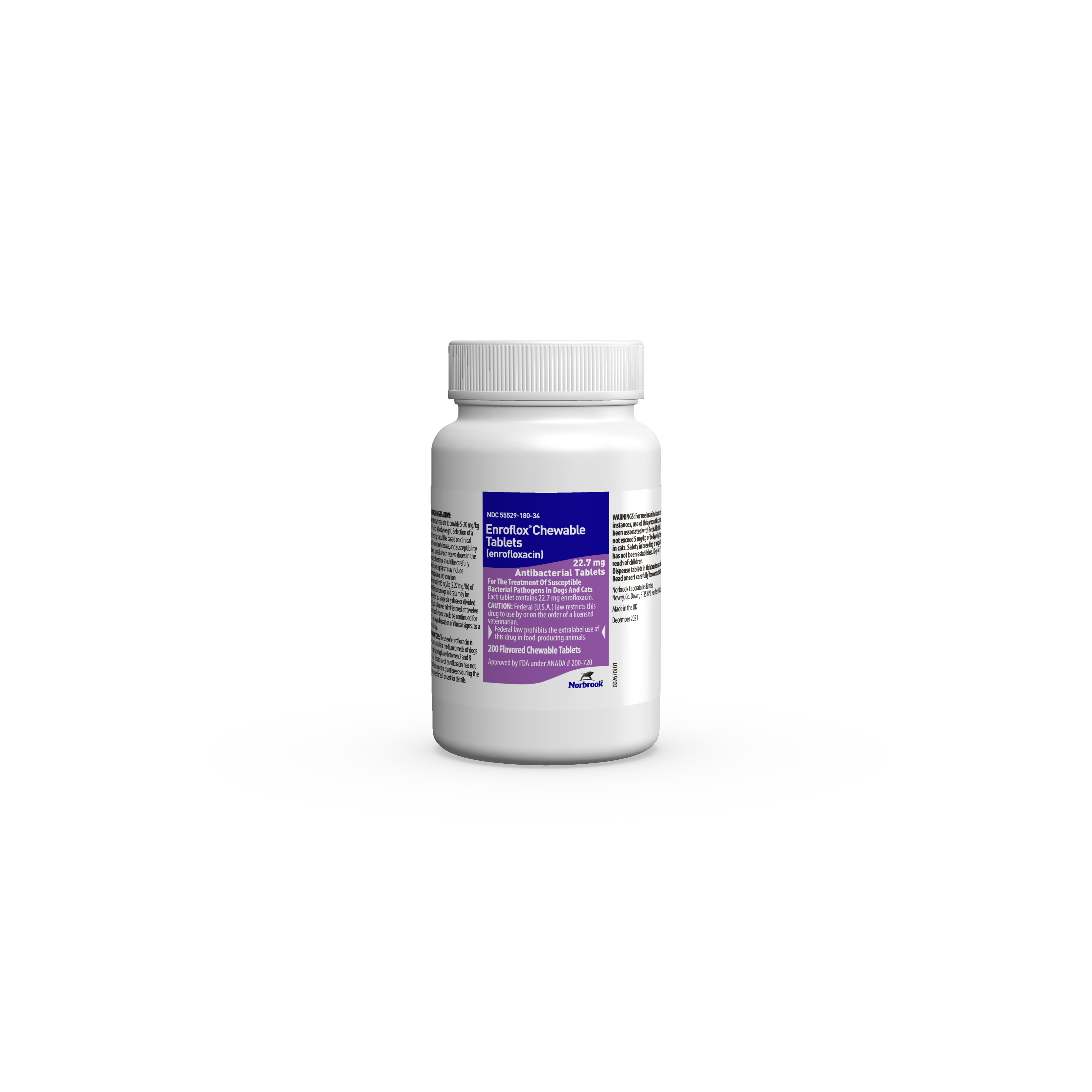 ENROFLOX 22.7MG 200 CHEWABLE TABS NORBROOK EXP 3/24